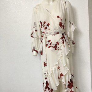 Joie Anawrette Floral Silk Wrap Dress NWT